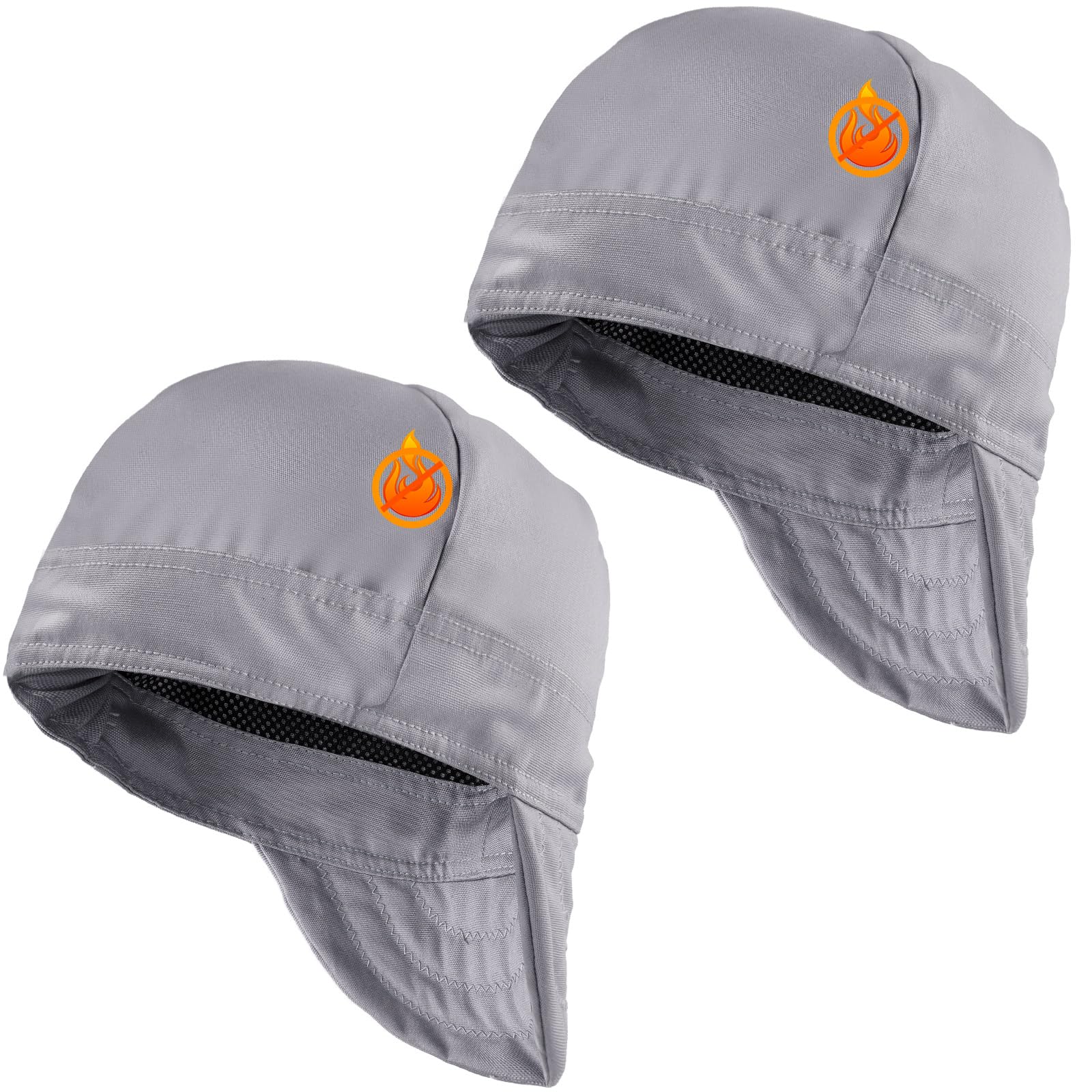 Lot de 2 bonnets de soudage courts et souples réversibles en coton résistant aux flammes pour homme et femme