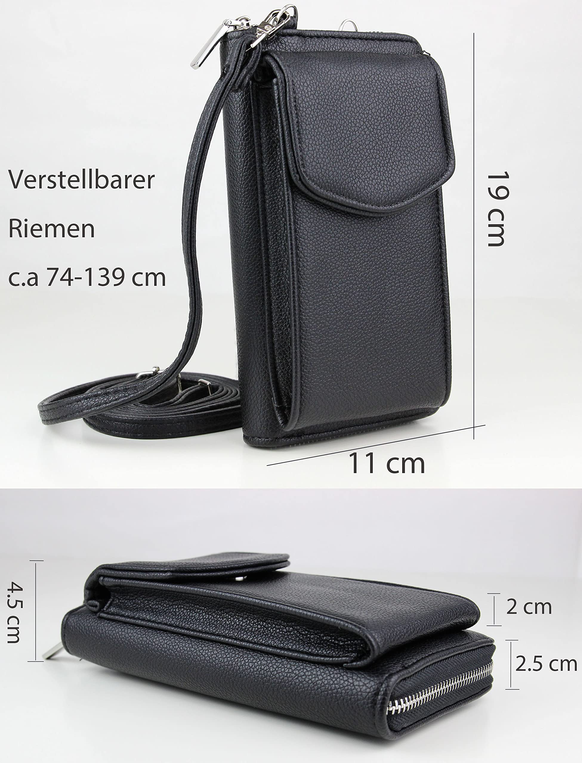 Monedero Liso Con Compartimentos Interiores Pompón Y Compartimento