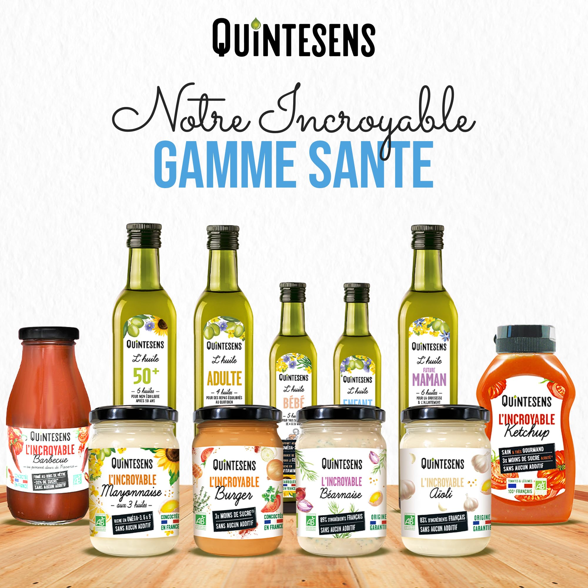 Lot 3 Huiles Enfant QUINTESENS 250ml - Apports en DHA, Oméga 3, 6 & 9 et Vitamine E pour un Développement Solide pour la Vie - Production 100% Française & Biologique