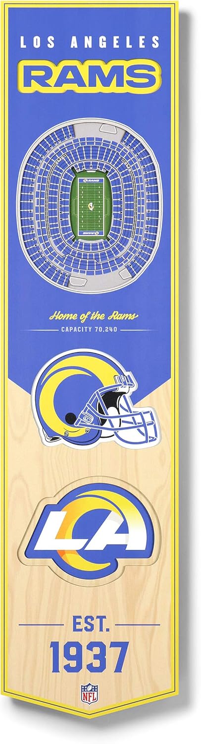 YouTheFan NFL 3D Stadium Banner, 8 x 32 Inches