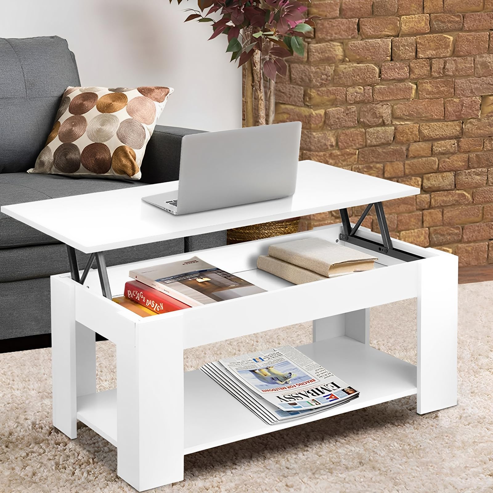 1 Par Bisagras Abatibles para Mesa de Centro, Soporte de Marco de Escuadras Abatibles Bisagras de Resorte Bisagra Elevables Plegable 40 kg con Mecanismo para Mesas Café y Accesorios de Montaje