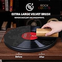 Vista 3 de SpinArt Kit de limpieza de discos de vinilo 8 en 1, incluye cepillos de terciopelo suave y microfibra, solución de limpieza LP, gel de lápiz