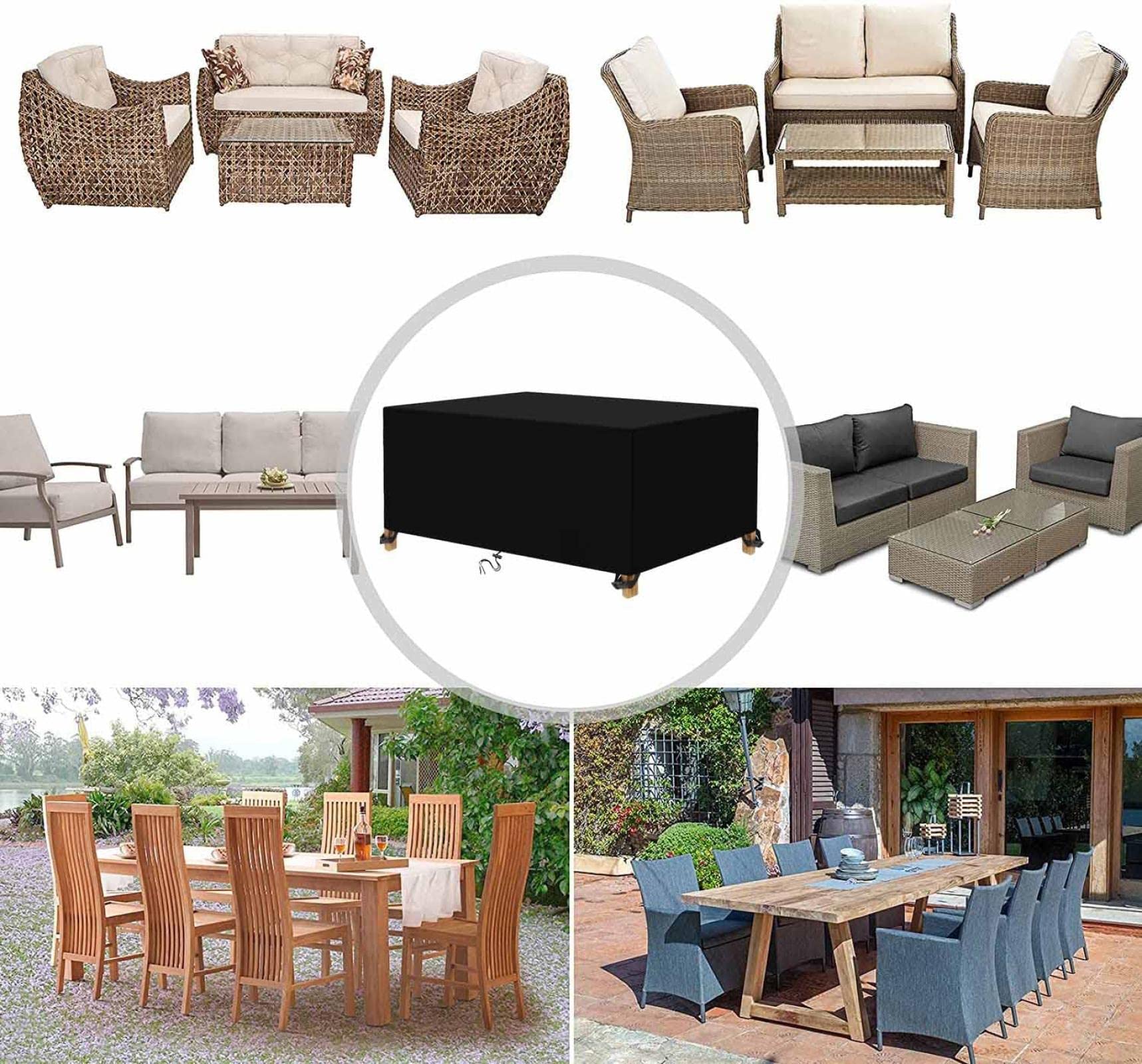 Protezione Divano Giardino Copridivano Angolare Esterno 300cm - Impermeabile, Antivento, Per Divani A V Da Giardino Copridivano Esterno - Foto 10