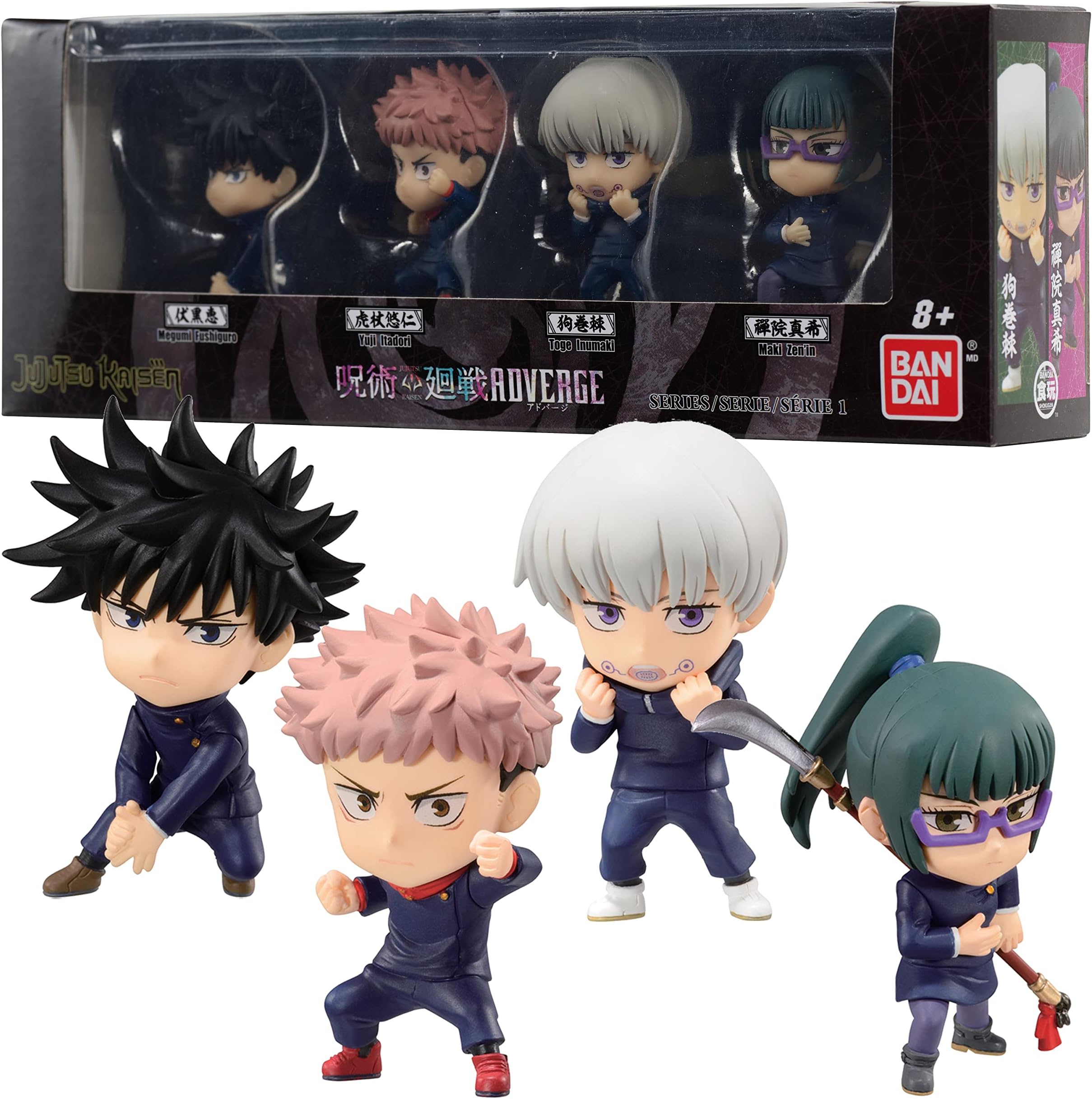 Jujutsu Kaisen - Megumi Fushiguro, Yuji Itadori, Toge Inumaki, and Maki Zenin, Adverge Figure Box (Set A)