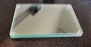 Glass Chopping Board 40x30cm PACK Of 2 : Clear Glass Worktop Saver For Kitchens - Durable, Hygienic Glass Worktop Savers - Scratch-Resistant, Heat- Proof, Easy-Clean: Chopping Boards