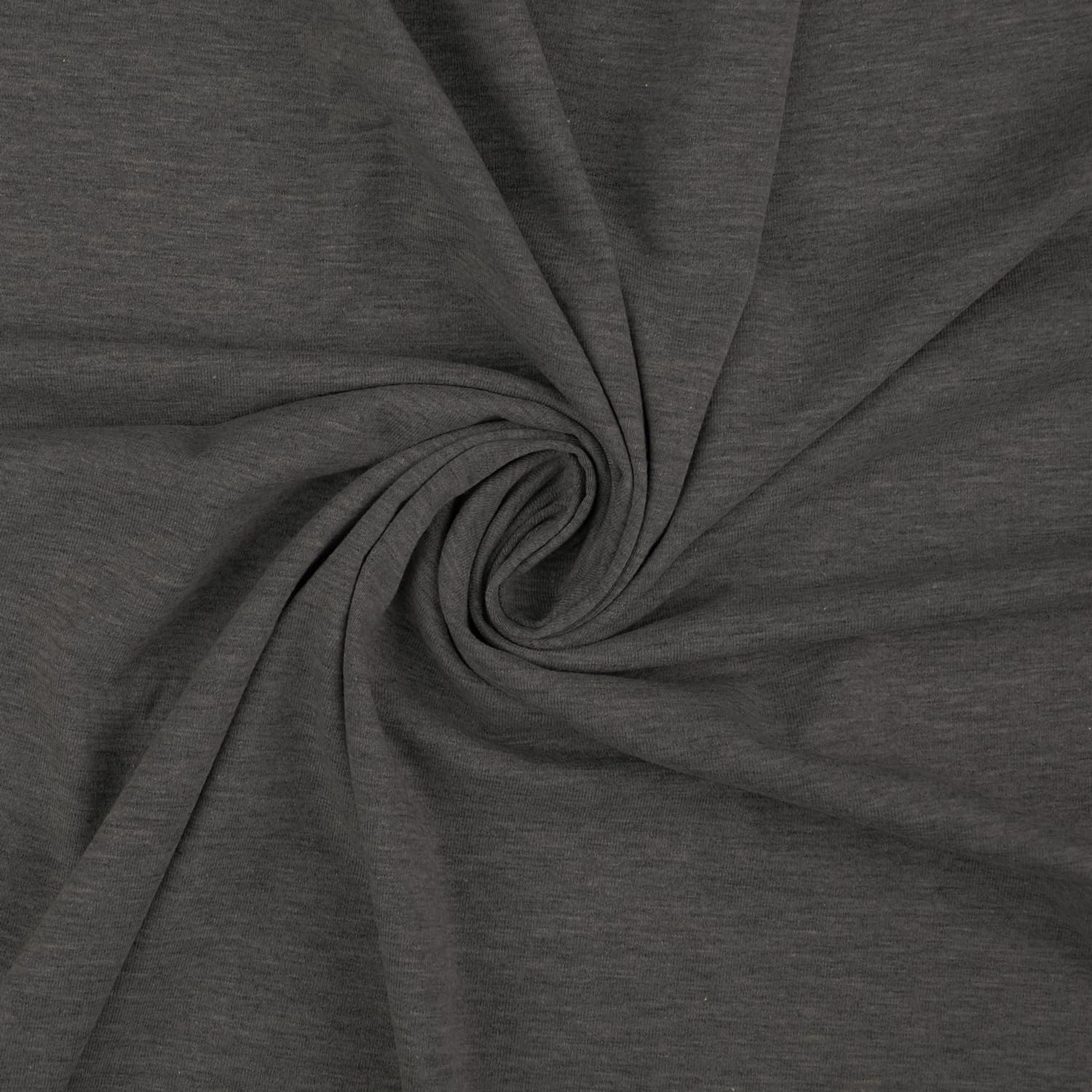 TheFabricTrade Marl Dark Grey Premium Plain Cotton Jersey Knit Fabric Elastic Lycra Stretch Textile Clothing Dressmaking T-Shirt Elastane Material - 25cm x 150cm (1/4 Metre) โ image 1