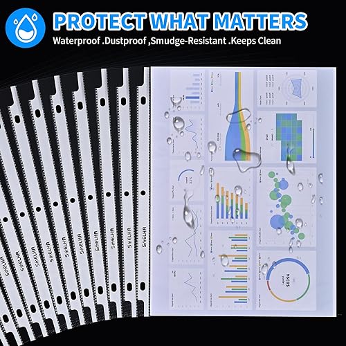 Miniatura 8 de Protectores de hojas de 500 páginas, protector de página de 8.5 x 11 pulgadas, material grueso mejorado, para carpeta de 3 anillas, protector de