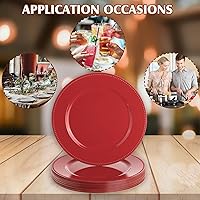 Vista 13 de Gerrii 12 Pcs Metallic Bead Charger Plates 13 Inch Plastic Round Plates Bulk Wedding Beaded Chargers for Table Party Event Decoration(Gold)