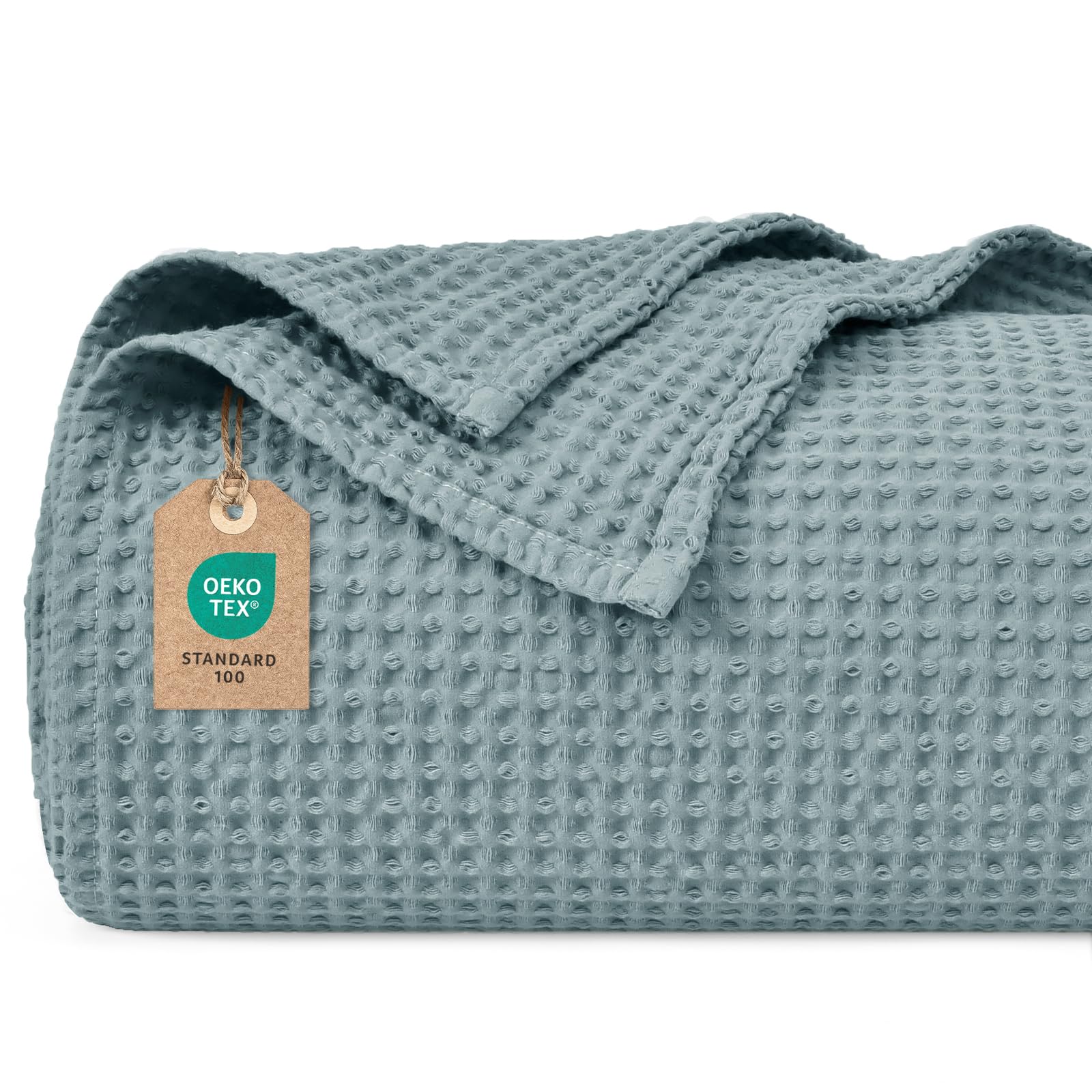 PHF 100% Baumwolle Waffel Kuscheldecke, Vielseitige Leichte Wohndecke