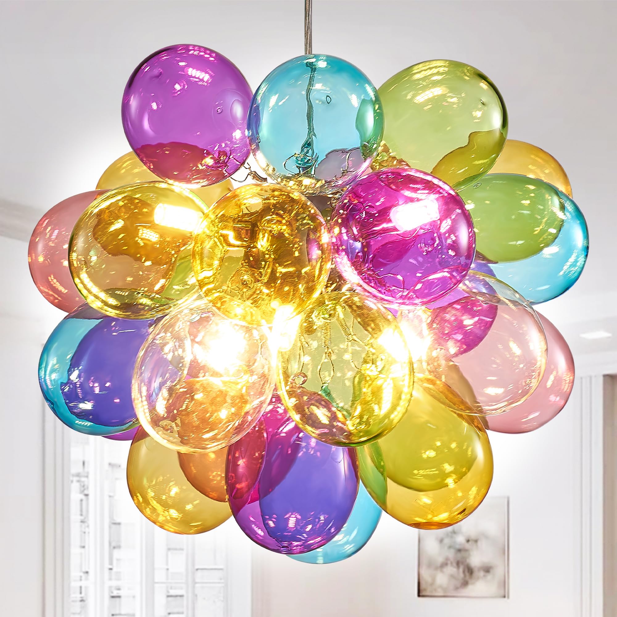 Longree Mini Bubble Ball Chandelier, Dia 20 inch Blown