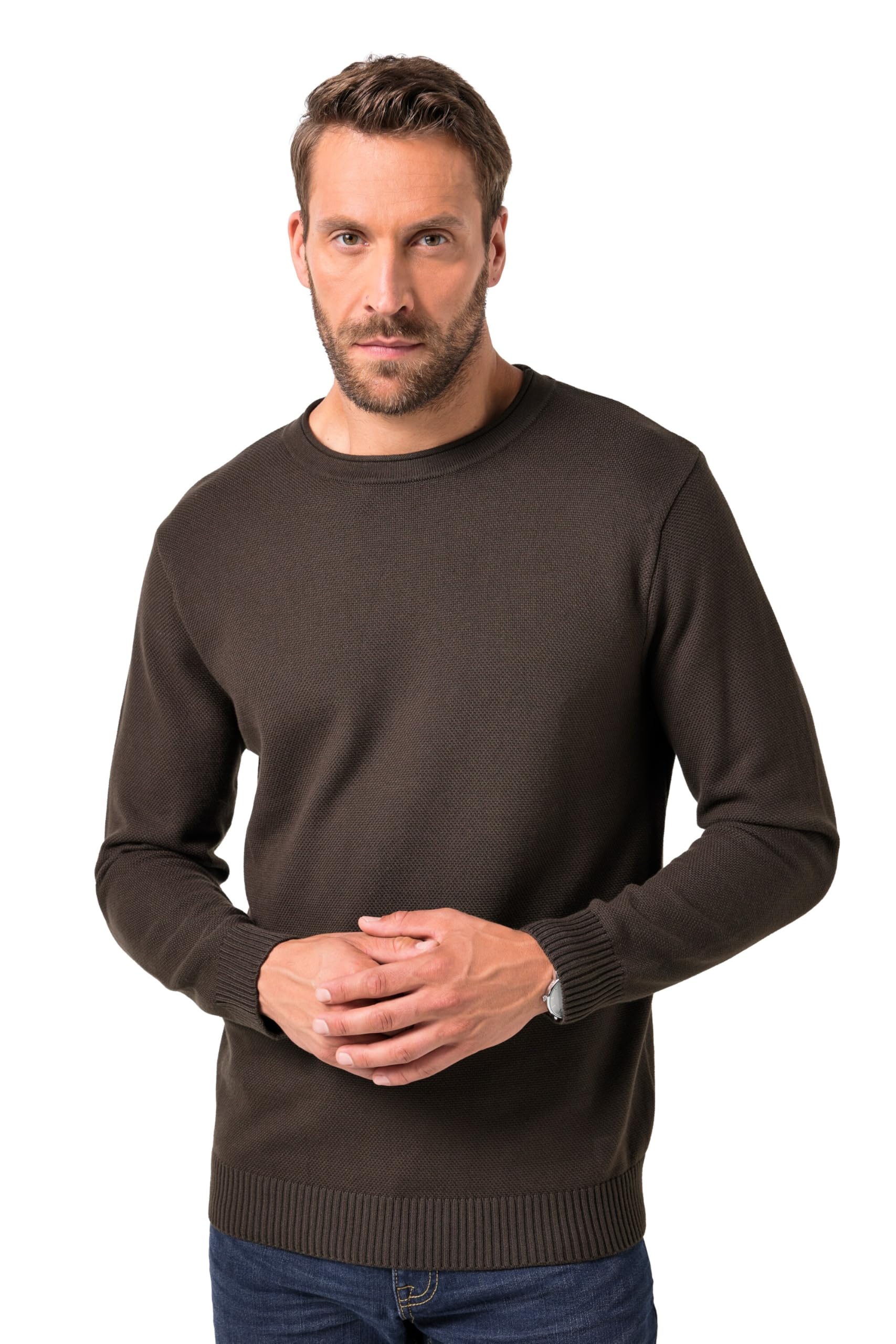 JP 1880 Herren große Größen Übergrößen Menswear L-8XL Pullover, recycelte Materialien, Strukturstrick 843119