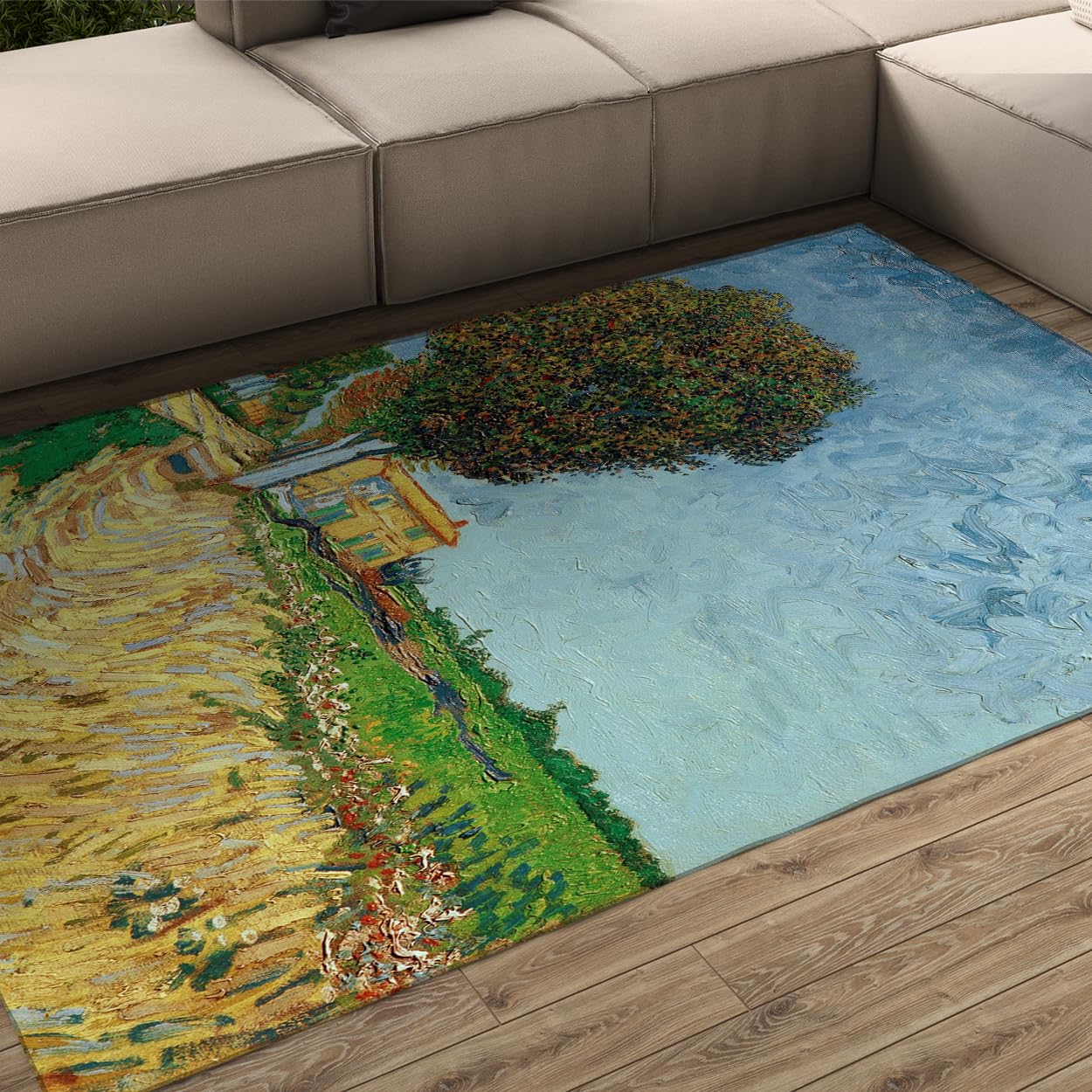 Tapis antidérapant jaune 90x150 lavable et extra doux pour salon moderne