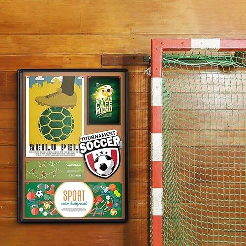 Miniatura 6 de Tablero de anuncios cerrado de corcho de 26 x 20 pulgadas, vitrina de pared con cerradura con puerta de bloqueo para oficina, escuela, hogar,