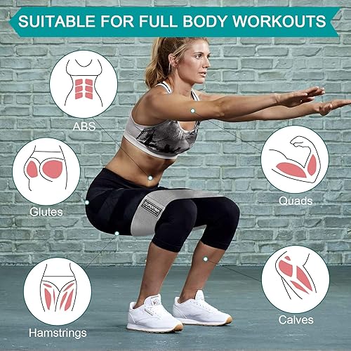 Miniatura 5 de Supertrip Bandas de resistencia de tela para piernas y glúteos, antideslizantes, para mujereshombres, bandas elásticas para entrenamiento, fitness,