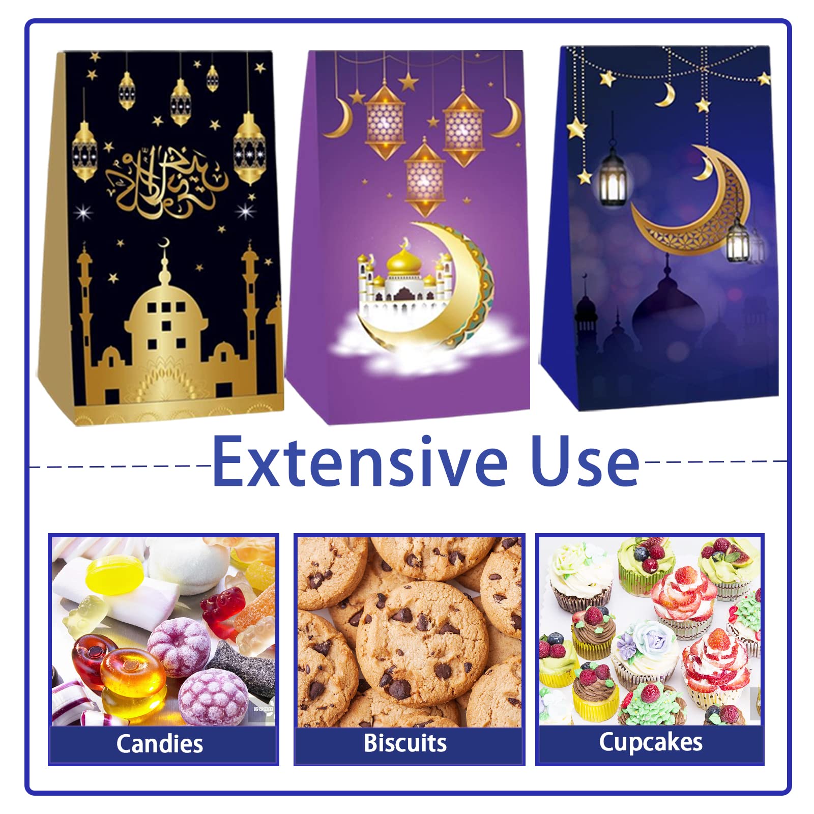 SANLIUISANJIU 20Pcs Ramadan Sacs Cadeaux, Eid Mubarak Sacs Cadeaux, Sac