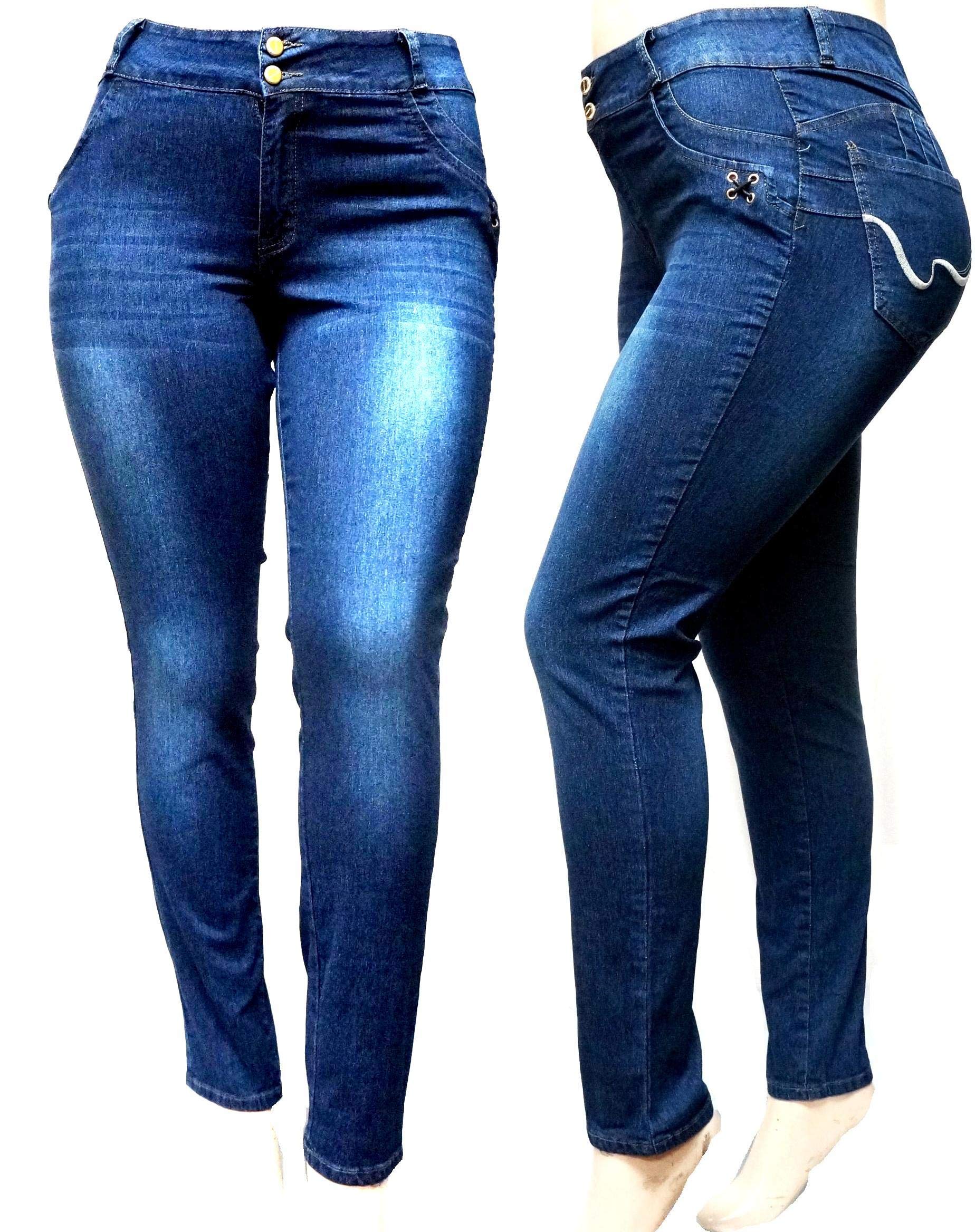 Jack David Women's Plus Size Stretch mid Rise Denim Jeans Pants