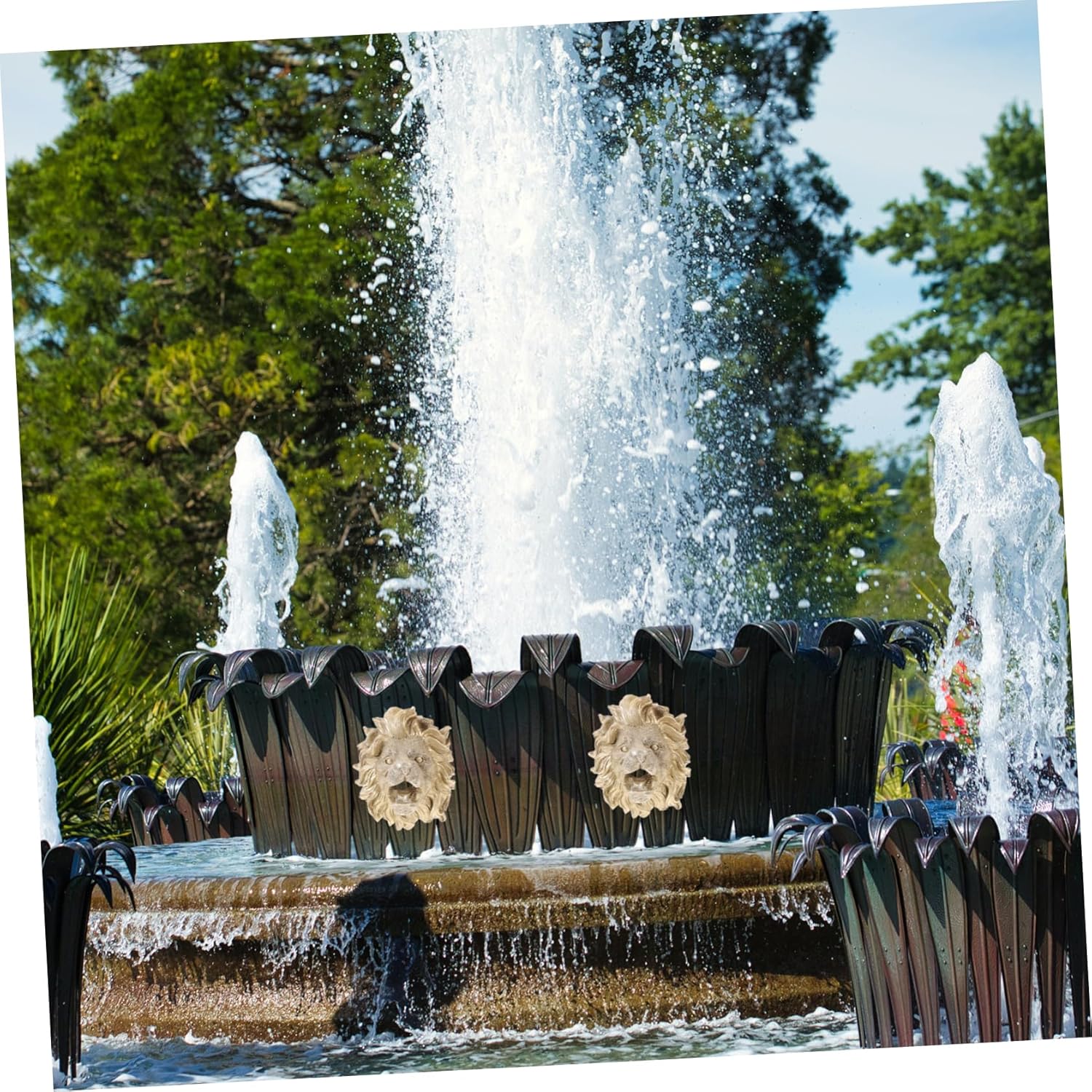 Totority Lion Head Wall Hanging Fountain Nozzle for Outdoor Garden Pond Fountain Sprinkler Head Replacement Sturdy Decorative Water Feature