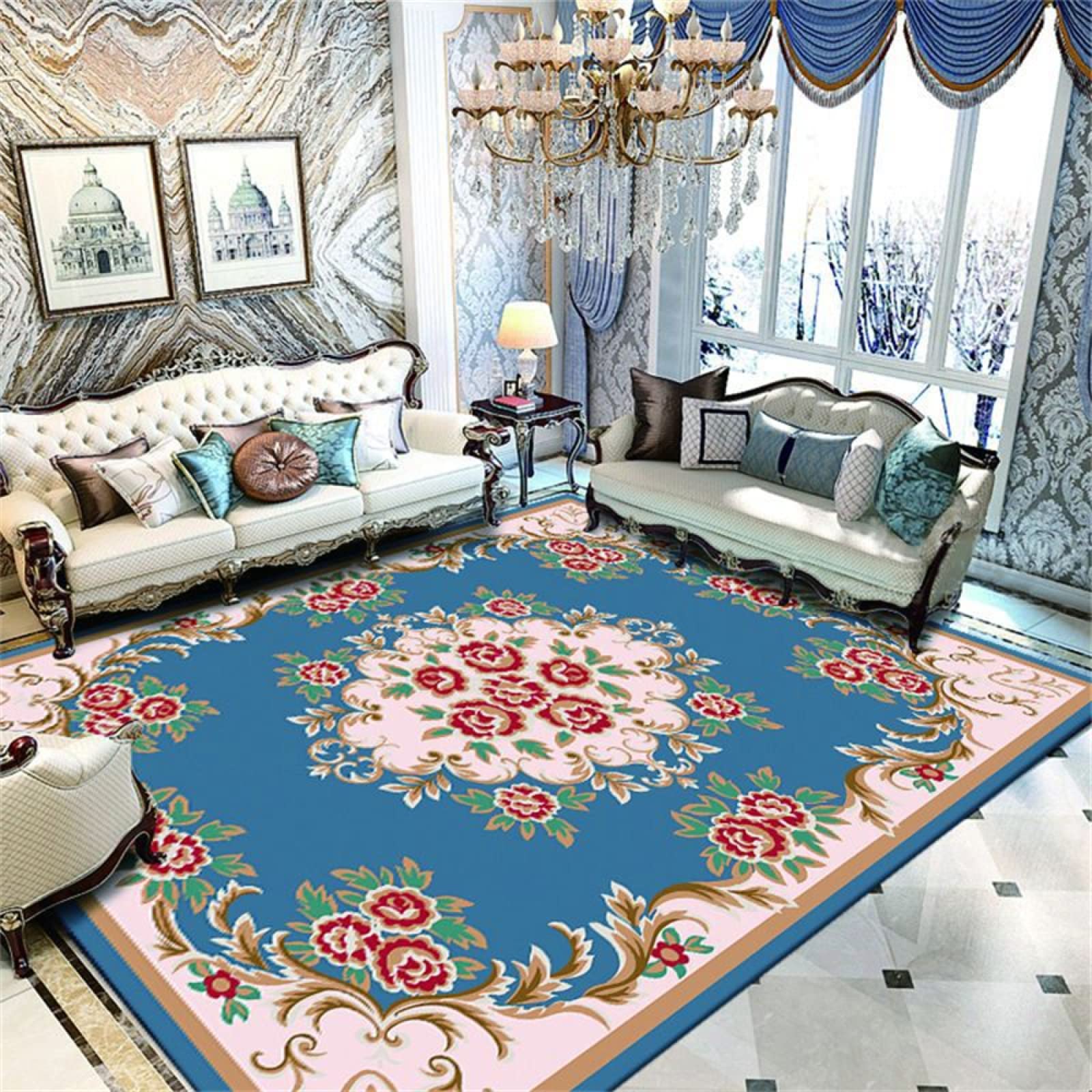 Tapis de jeux bleu chinois 60x90cm de qualité supérieure anti-décoloration