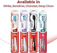 Vista 6 de Colgate 360 Optic White Cepillo de dientes blanqueador, cepillo de dientes suave para adultos con tazas blanqueadoras, ayuda a blanquear los dientes