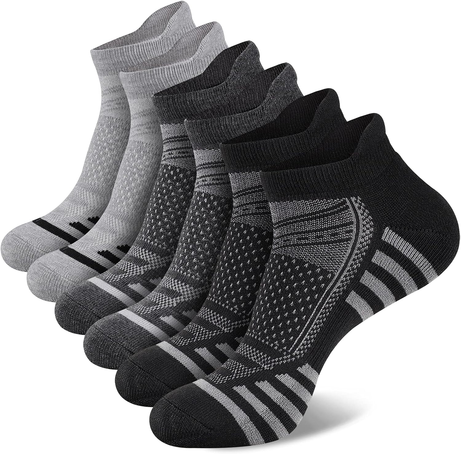 LITERRA Mens Ankle Socks 6 Pairs Mens Breathable Athletic Running Socks Cushioned Sole Low Cut Socks With Tab : Sports & Outdoors
