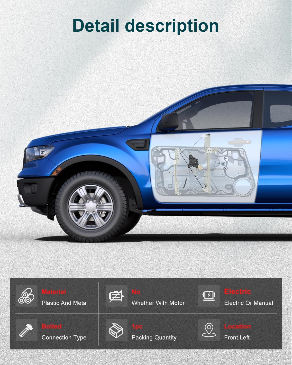 FINDAUTO Power Window Regulator Front Left Driver Side fit for 2008-2013 for Nissan Rogue,2014-2015 for Nissan Rogue Select 80721JM02B Window Regulator Assembly Without Motor