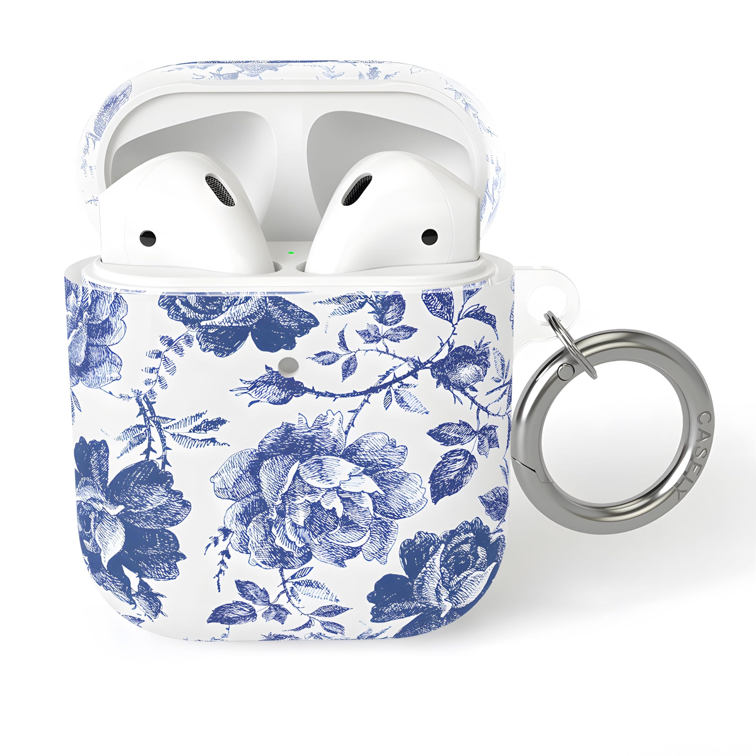 Casely AirPods 1 & 2 Case | Rose to Fame | Blue & White Rose Floral