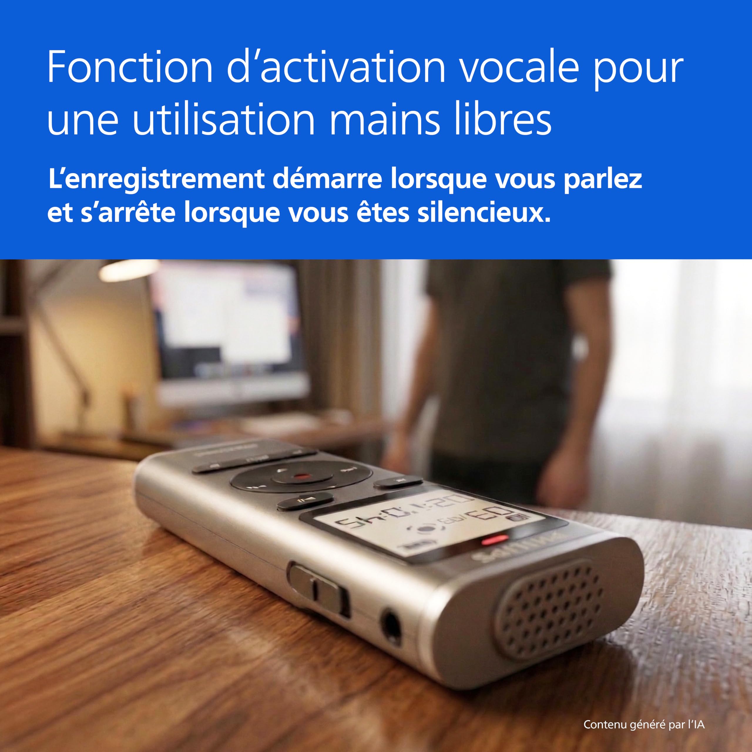 Philips DVT1170 VoiceTracer, enregistreur Audio, 8 Go, Fente pour Carte Micro SD