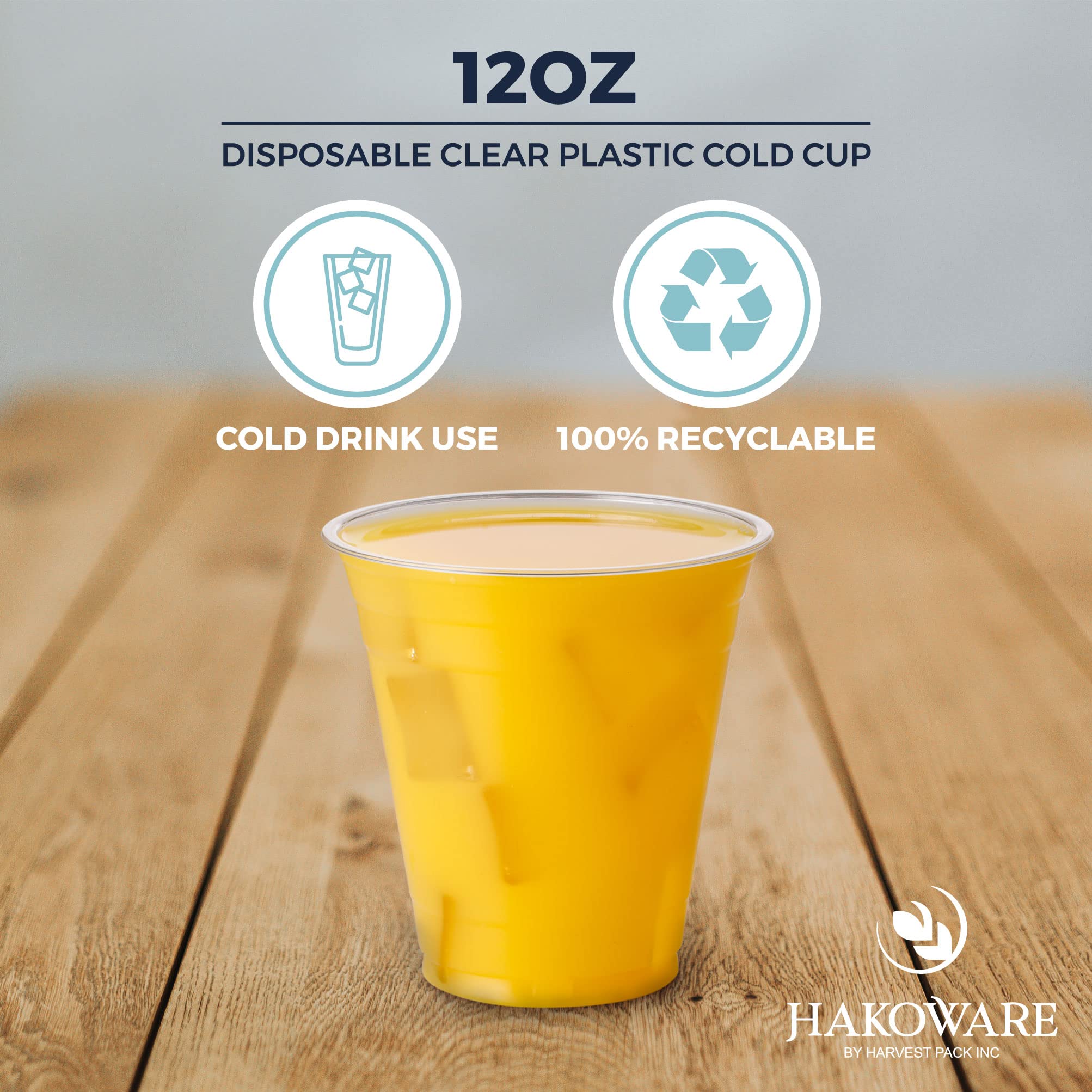 HAKOWARE - Paquete de 1000 tazas frías desechables de plástico ultra transparentes de 12 onzas para bodas y fiestas, vasos de cóctel de plástico, vasos transparentes desechables para café helado y