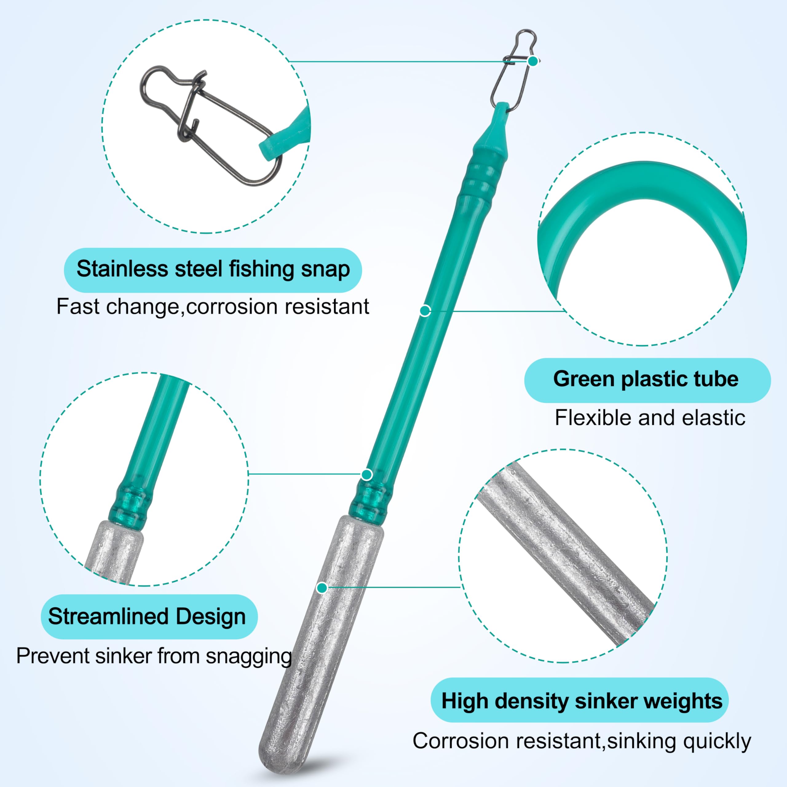 Dragging Weights for Catfishing,5pcs No-Snag Sinkers Drag Weights Drift Dragging Sinkers for Bottom Bouncing Trolling Drifting Snagless Catfish Sinker Weight Catfishing Tackle Gear