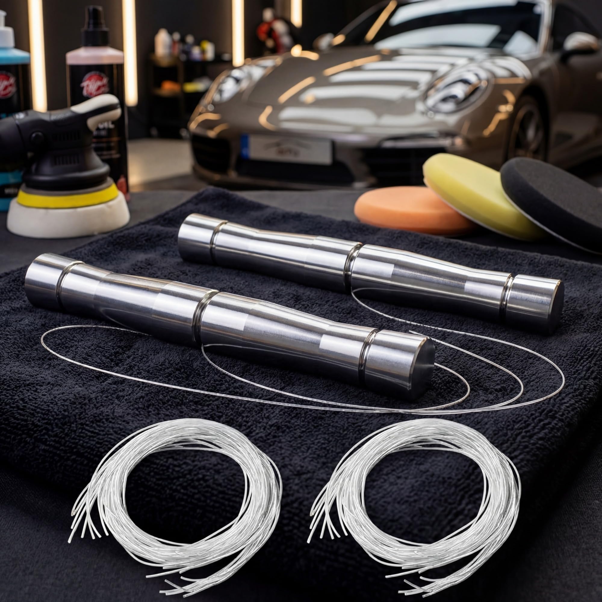 Frienda Emblem Removal Tool Vinyl Wraps Car Surface Emblem Logo Plate Line with 20 Pieces PE Cables for Car Wrapping Film