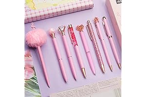 WEMATE 8Pcs Ballpoint Pens Set Metal Crystal Diamond Pen