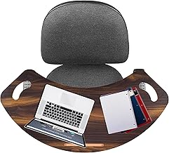 XSOURCE Study Pad Multipurpose Board Both Side Pre Laminated Wooden Use on Chair & Bed as Study Pad or Writing Pad Wood Curved Lap Desk Table Tray with Handles for Laptop