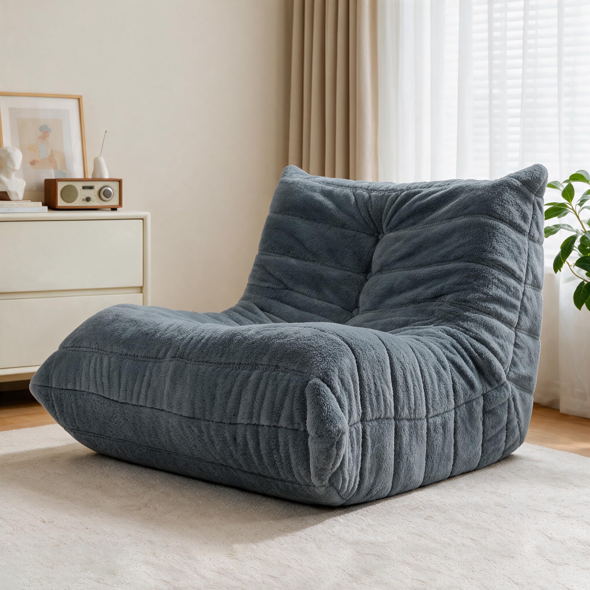 Cansunna Large Togo Style Bean Bag Couch in Grey