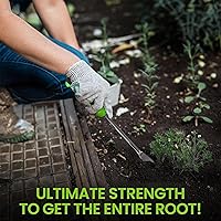 Vista 2 de Garden Guru Herramienta Quitadientes de León con Mango Ergonómico - Extractor de Malezas de Acero Inoxidable para Plantar, Deshierbar, Cuidado