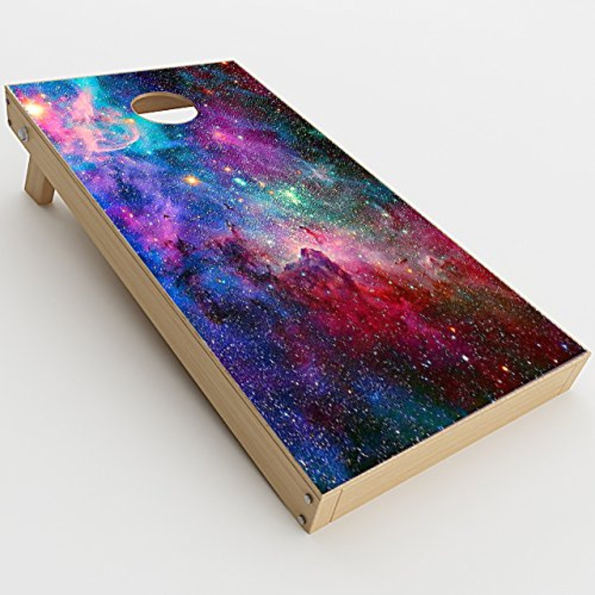 Skin Decal Vinyl Wrap for Cornhole Game Board Bag Toss/Colorful Space Gasses