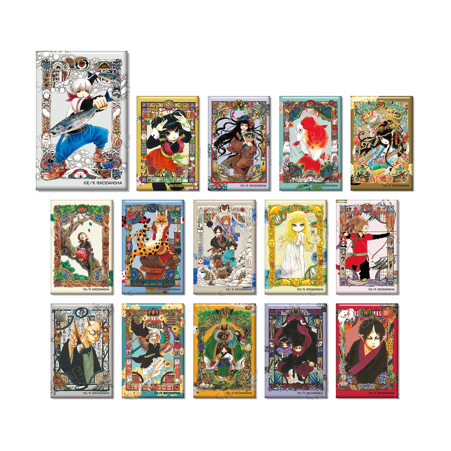 鬼灯の冷徹　ほおずきのれいてつ　コミックス表紙イラスト缶バッジ　ver.A B 鬼灯の冷徹 ほおずきのれいてつ コミックス表紙イラスト缶バッジ