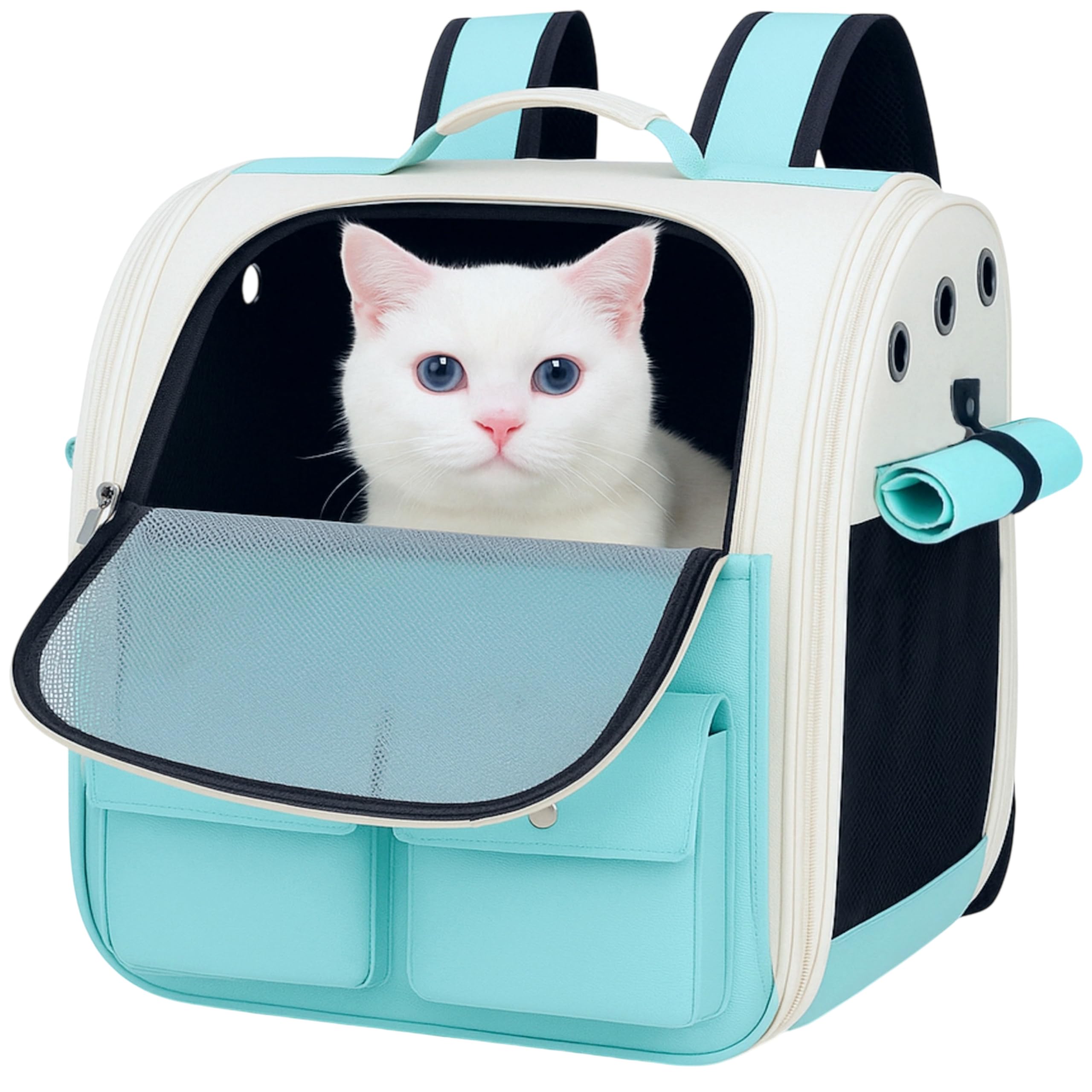 Cat Backpack - Cat Carrier Backpack Pet Carrier Bag Rucksack Back Travel Small Dog Puppy Carriers Collapsible Box Carry Cage Bags For Travel Kitten Cute Walking Bags For Travelling Pet Bag Soft