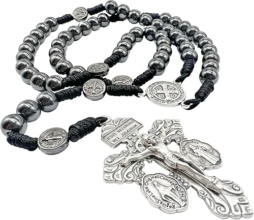 Crucifijo de Perdón Cinco Décadas Coronilla del Rosario San Benito y Medalla Milagrosa