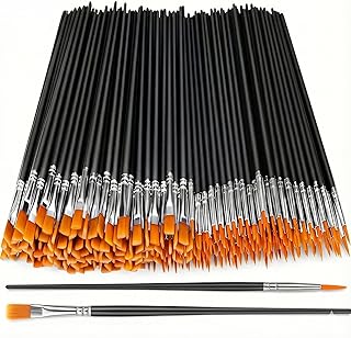Nylon-Pinsel-Set, professionelle Künstlerpinsel für Acryl, Öl, Aquarell, flache und runde Spitze für Leinwand, Felsen und Gesichtsmalerei, 30 Stück