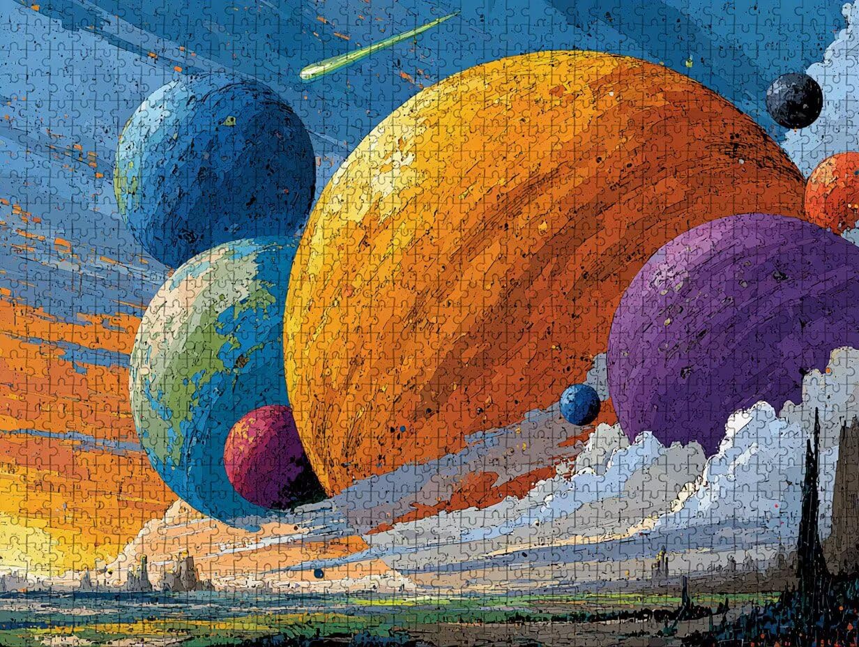 Puzzle 3000 elementów dla dorosłych, planeta, drewniane puzzle, 122 x 81 cm, dla mężczyzn, kobiet, starszych seniorów, części ściśle do siebie pasują, dekompresja, dekoracja ścienna, prezenty dla