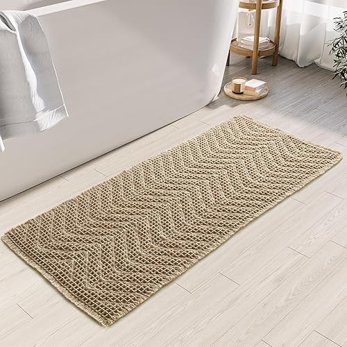Miniatura 17 de Alfombras de Baño, Alfombra de Baño de Gofre Super Absorbente Mejorada, Alfombras de Baño Antideslizantes Lavables, Alfombras de Ducha de Secado