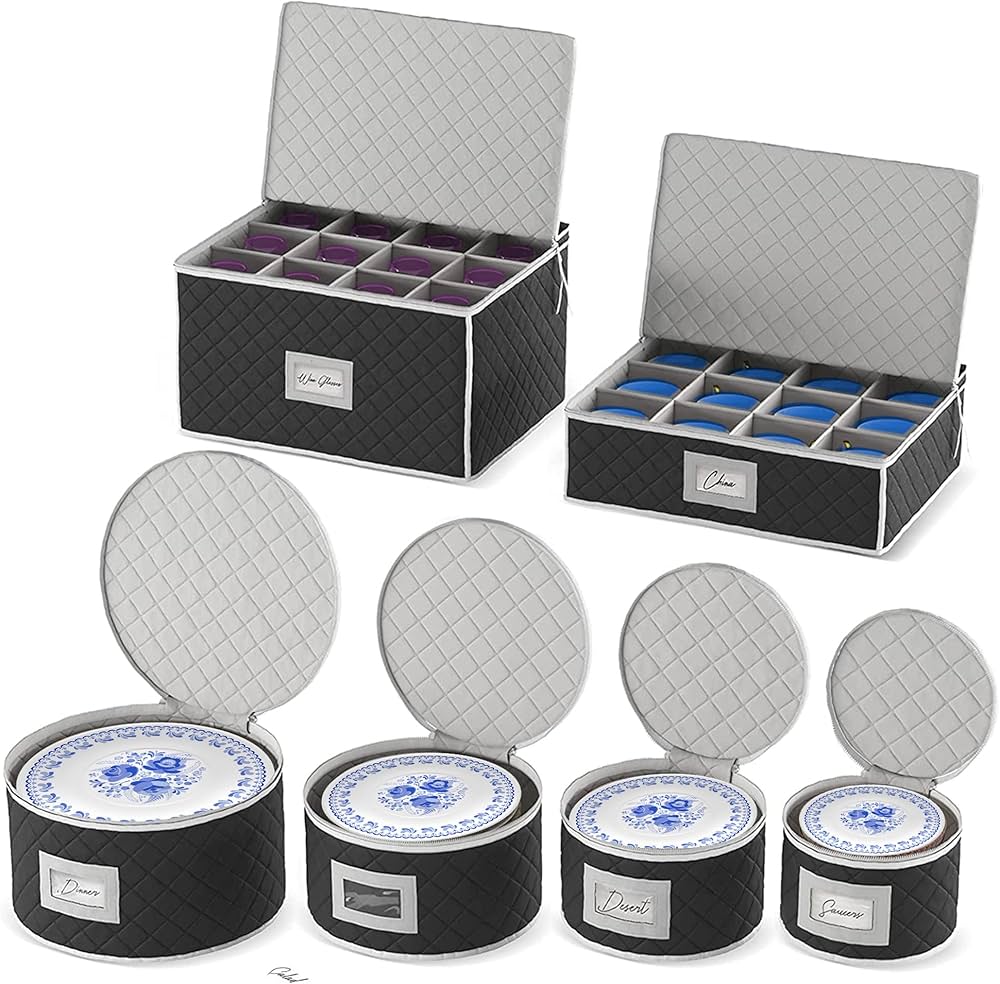 Amazon | Woffit 食器 収納ケース ボックス 6つセット 蓋付き 高級