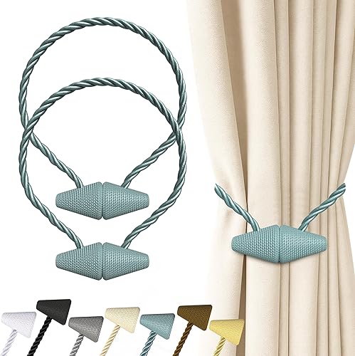 Miniatura 42 de Hion Alzapaños magnéticos para cortina, 2 piezas, abrazaderas de cortina, hebillas, soportes de ganchos para el hogar, al aire libre, dormitorio