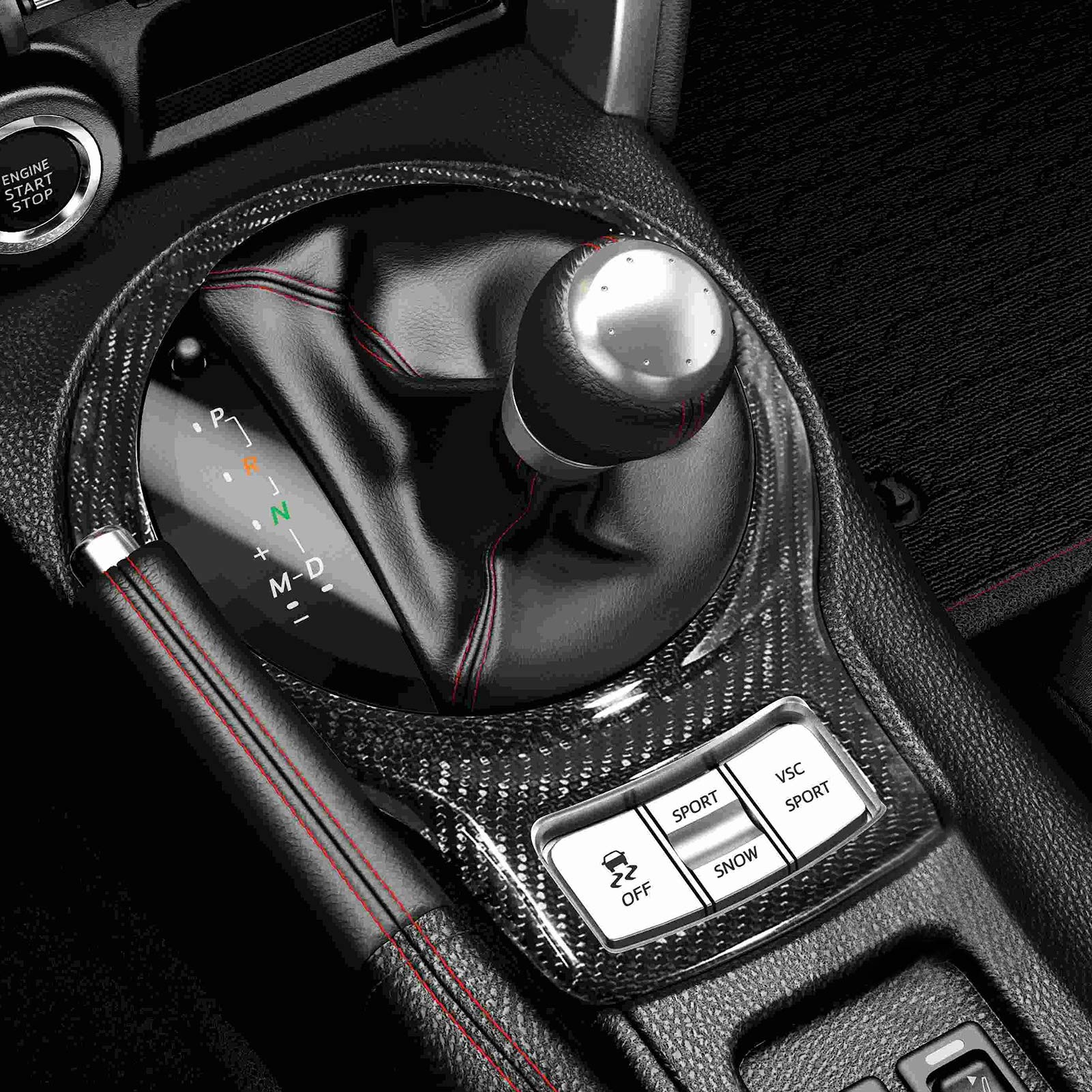 Cocoarm Wykończenie Kierownicy z Włókna Węglowego Zestaw Osłon Panelu Zmiany Biegów 3 szt. Peel and Stick Stylizacja Wnętrza Smooth Touch Fit dla Kierowców 86 GT FRS 2012 2015