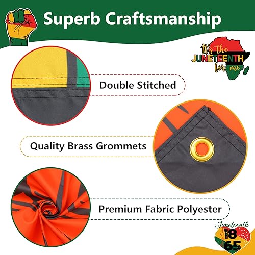 Miniatura 3 de Arosche Juneteenth - Cartel decorativo de 72 x 48 pulgadas con 18 globos de 18 globos con las manos hacia arriba, Día de la Independencia, fondo de