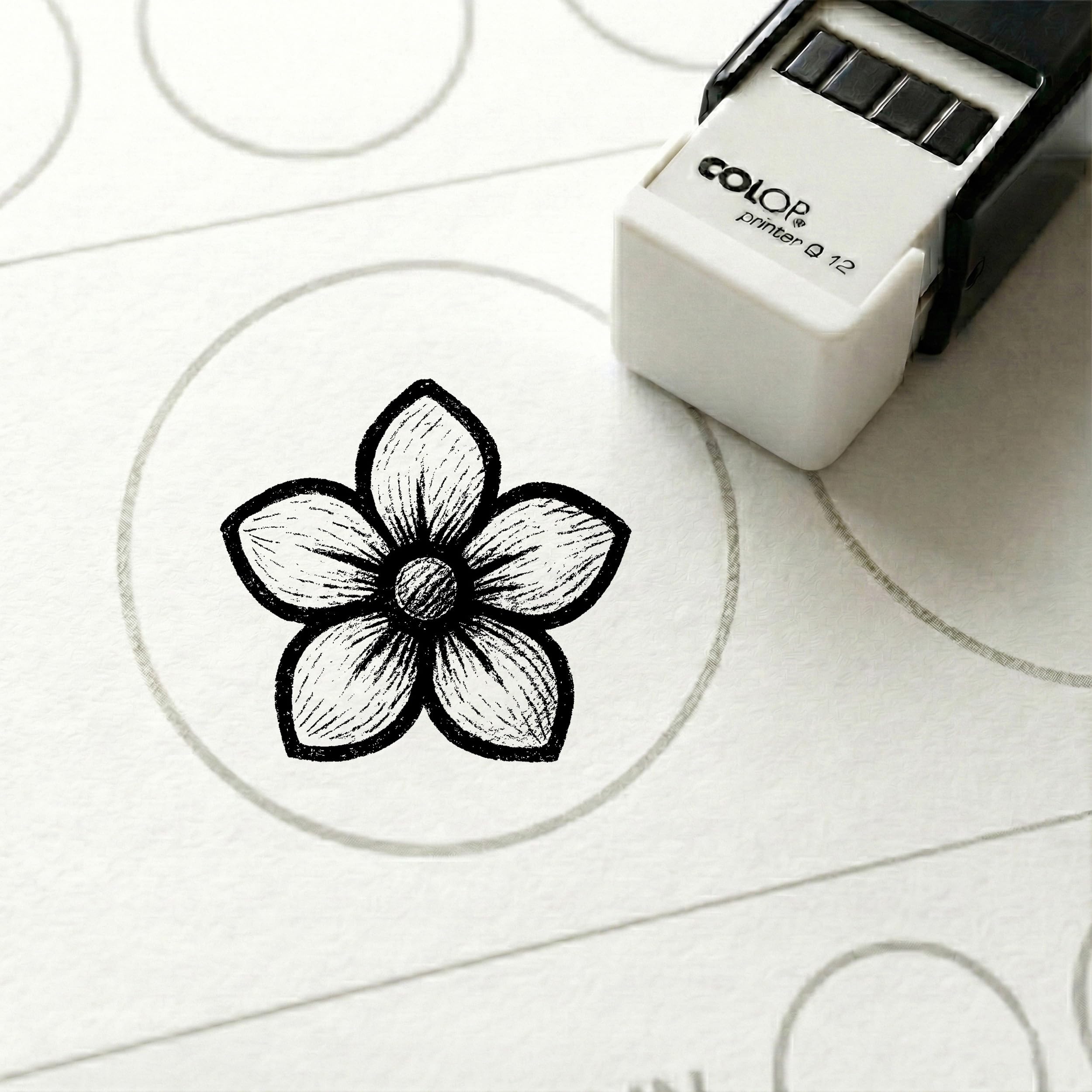 Dekolando Bonus Stamp Flower Blossom 10 x 10 mm - Bonus Card Stamp for Flower Shop Floristry Garden Centre Flower Studio - Stamp Bonus Card Customer Card Stamp Card