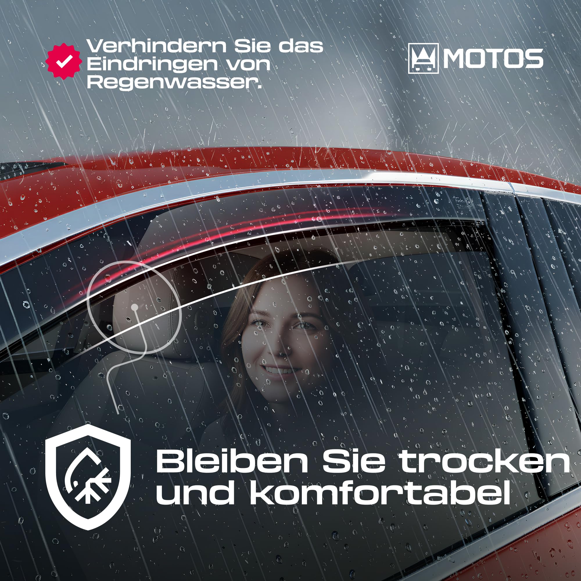 MOTOS Deflectores de Viento para FORD MONDEO MK4 2007-2015 Duraderos y Robustos, Deflector de Lluvia, Reducción de Ruido y Turbulencias del Aire, Fácil Instalación, Protección Estética y Ahorro de Ene