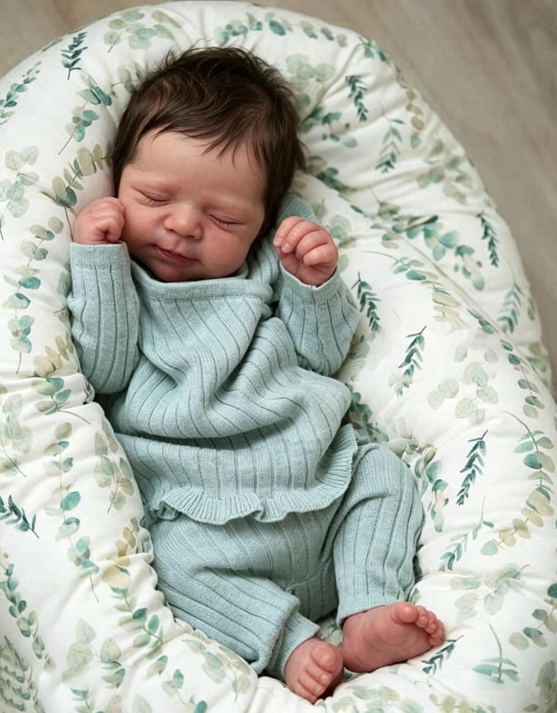Zero pam Reborn Puppen Lebensecht-45CM Reborn Baby Mädchen, Lebensechte Babypuppen, Echte Babypuppe Wie Echt Mit Stoffkörper, Echte Puppe Mit Haaren