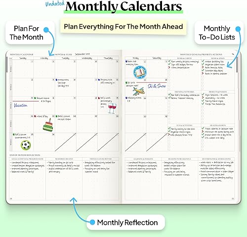 Miniatura 5 de Roterunner Planificador de Propósitos Cuaderno B5 19 cm x 24.9 cm Sin Fecha 2026 Planificador Diario, Semanal y Mensual de Productividad