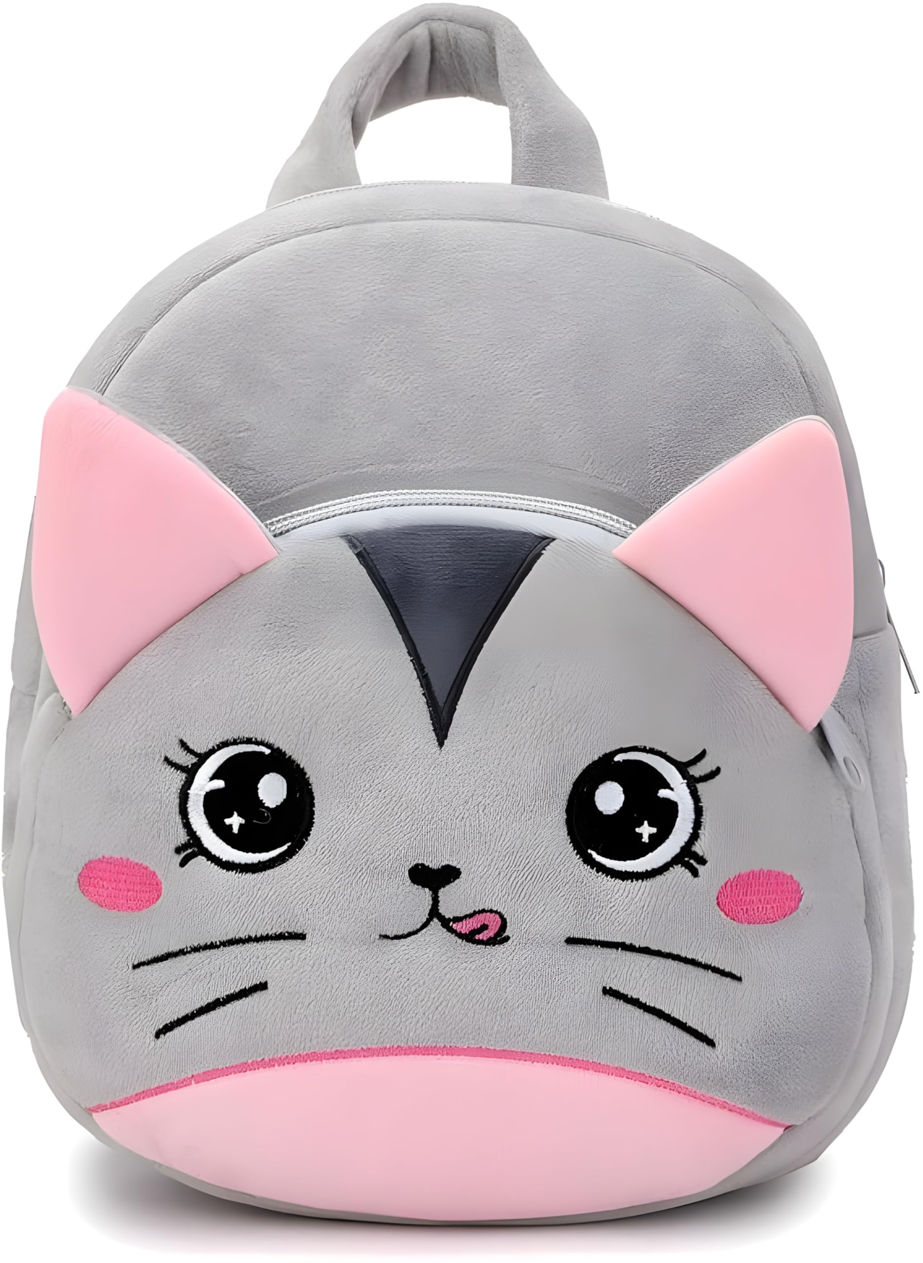 Pink Cat Toddler Kids Backpack Cute Preschool Nursery School Picnic Travel Bag for Baby Boy Girl Age 2–5 Years, Cartoon Mini Children Backpack Soft Plush Material